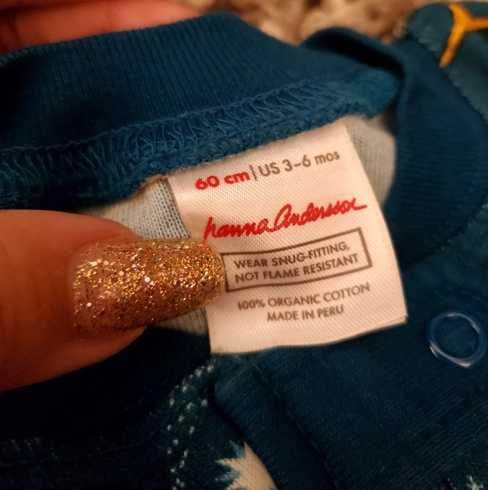 NWOT Hanna Andersson Christmas Onesie Sleeper Outfit 3-6m